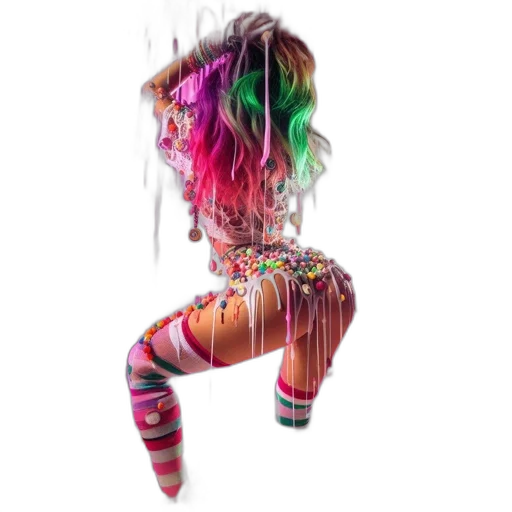 hair, dress, mask, creature transparent PNG cut-out
