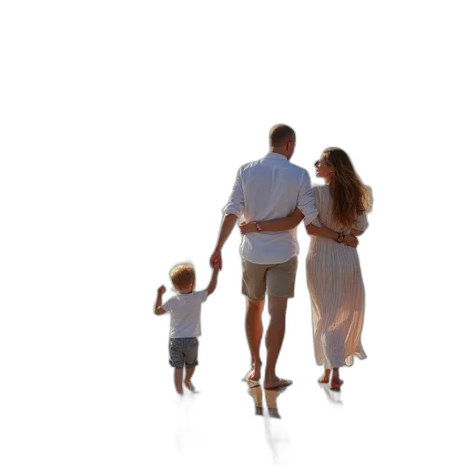 photorealistic, 3d render, happy, family transparent PNG cut-out