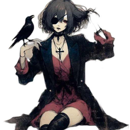 dress, staff, weapon, mask transparent PNG cut-out