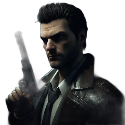 jacket, weapon, staff, face transparent PNG cut-out