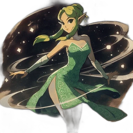 dress, mask, staff, crown transparent PNG cut-out