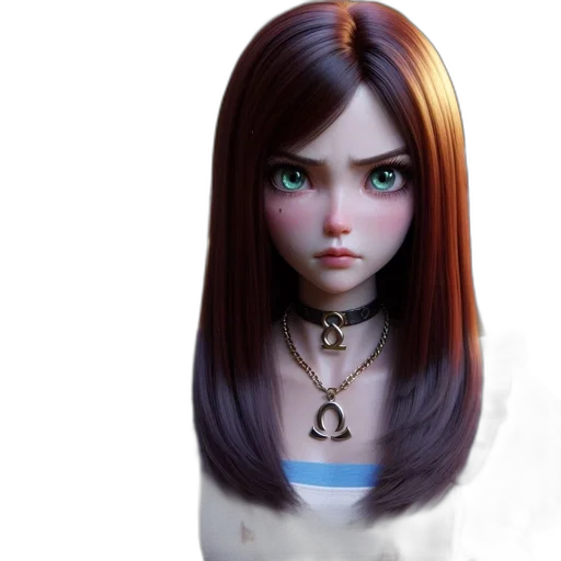 face, hair, jewelry, staff transparent PNG cut-out