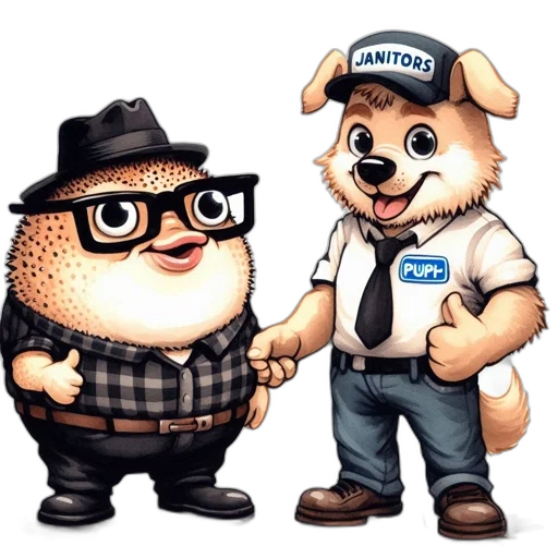 staff, animal, cartoon, 3d render transparent PNG cut-out