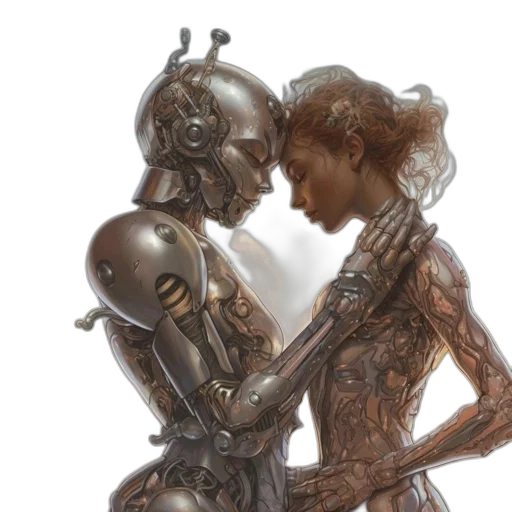 robot, concept art, cyberpunk, fantasy art transparent PNG cut-out