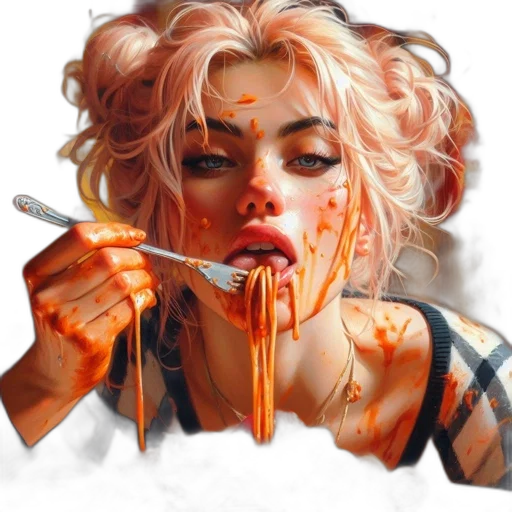 food, face, photorealistic, comic book art transparent PNG cut-out