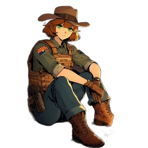 hat, staff, weapon, jacket transparent PNG cut-out