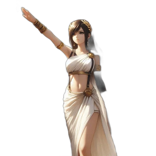 dress, staff, concept art, 3d render transparent PNG cut-out