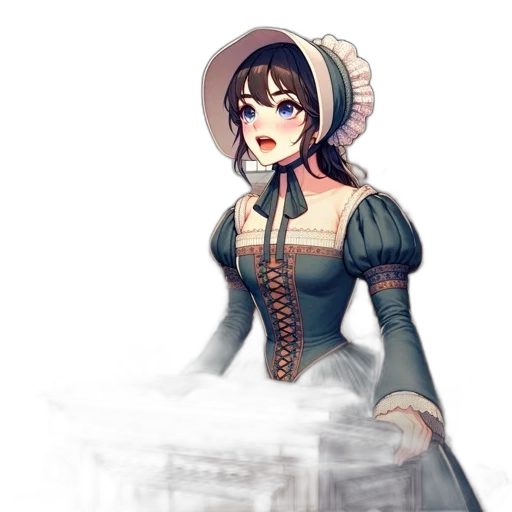 dress, hat, staff, face transparent PNG cut-out