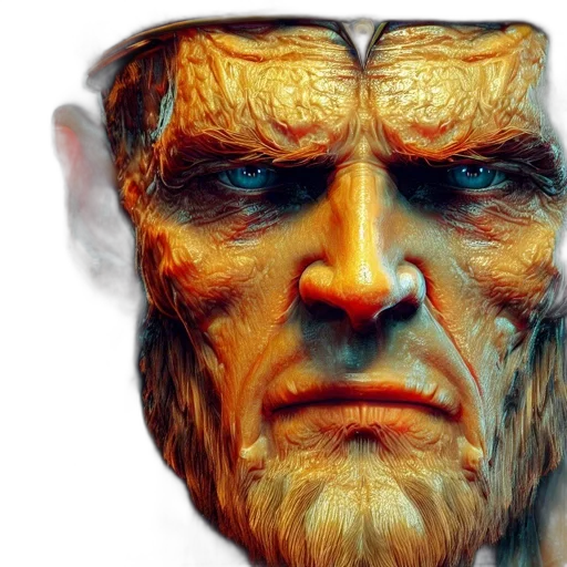 face, mask, creature, 3d render transparent PNG cut-out