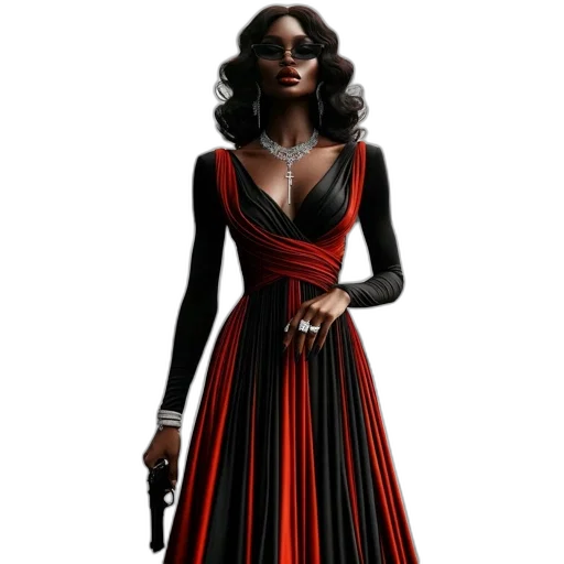 dress, concept art, cartoon, comic book art transparent PNG cut-out