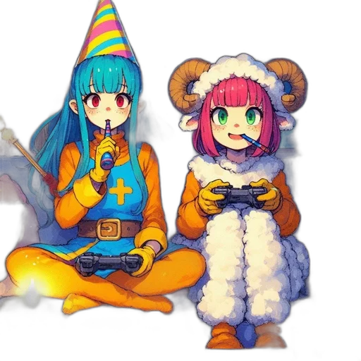 staff, hat, dragon, crown transparent PNG cut-out