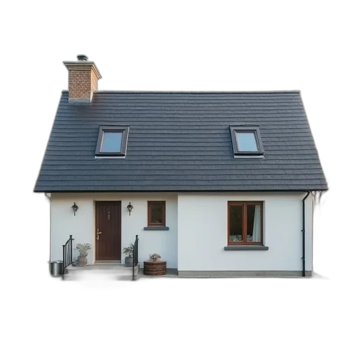 building, 3d render, two-story, house transparent PNG cut-out