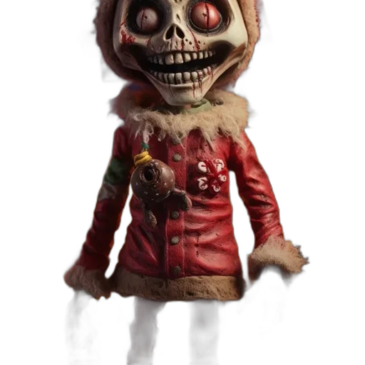 mask, jacket, staff, creature transparent PNG cut-out