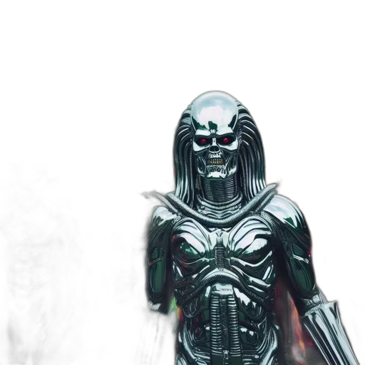 robot, mask, creature, comic book art transparent PNG cut-out