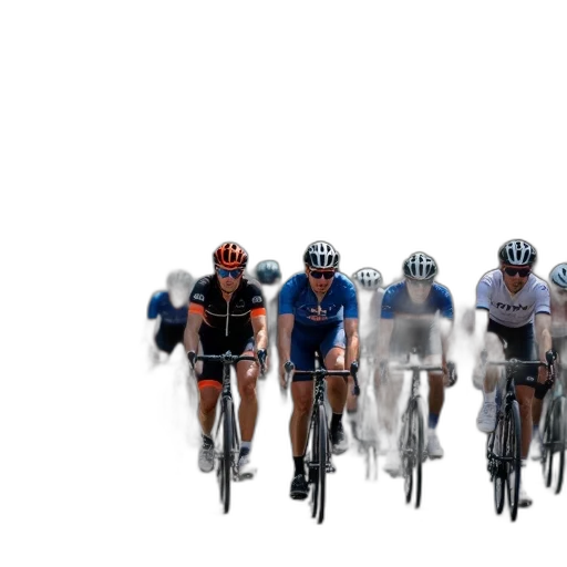 3d render, concept art, group, cyclists transparent PNG cut-out