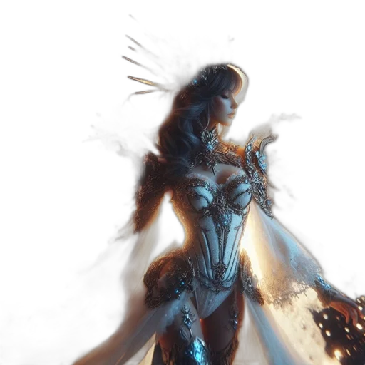 robot, dress, sword, concept art transparent PNG cut-out