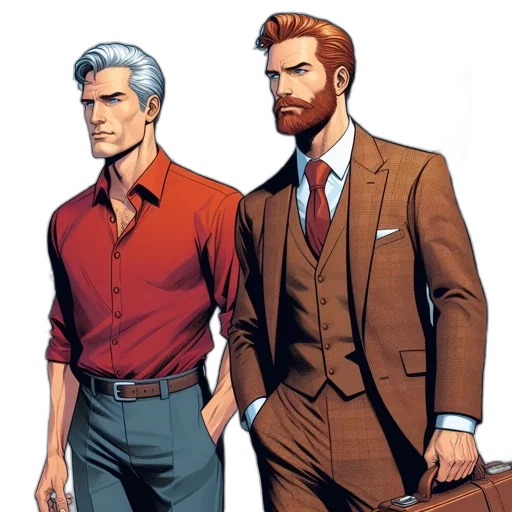 comic book art, concept art, cartoon, earth tones transparent PNG cut-out