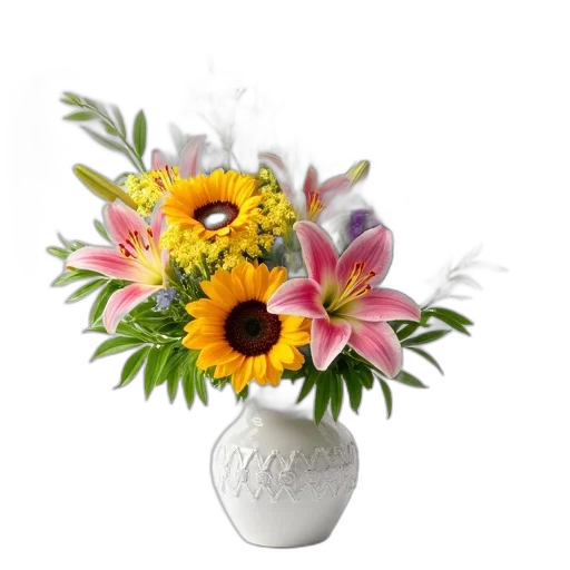 flower, crown, photorealistic, 3d render transparent PNG cut-out