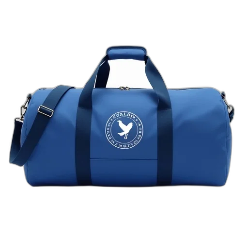 blue, duffel, bag, white transparent PNG cut-out