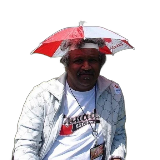 umbrella, staff, jacket, hat transparent PNG cut-out