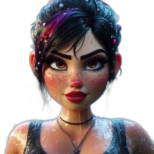 face, dress, jewelry, concept art transparent PNG cut-out