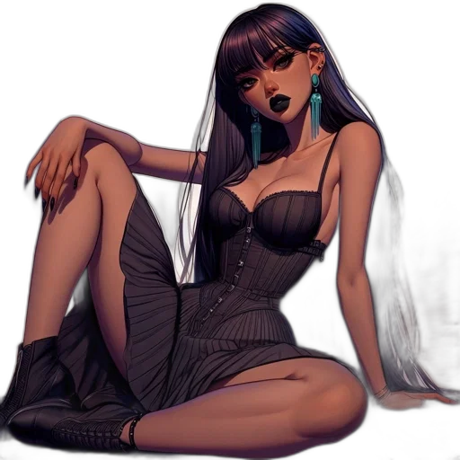 dress, concept art, comic book art, fantasy art transparent PNG cut-out