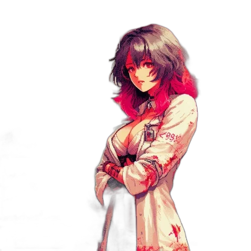 jacket, dress, staff, face transparent PNG cut-out