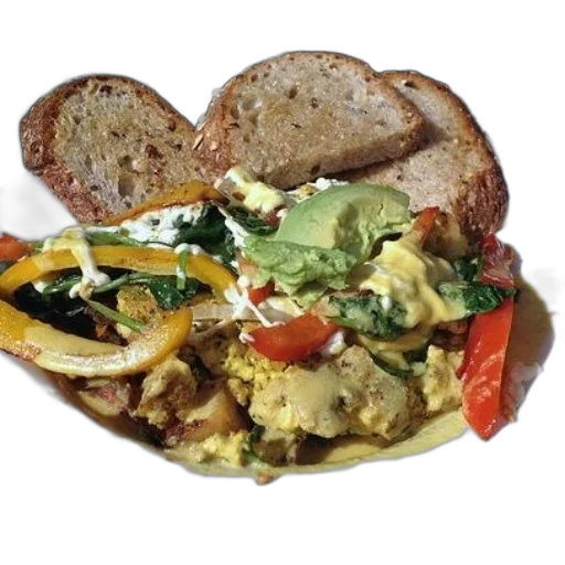 food, plate, bread, vegetables transparent PNG cut-out