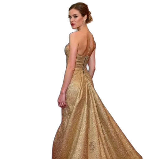 dress, golden, earth tones, rosie transparent PNG cut-out