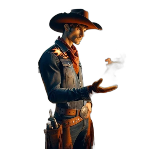 hat, staff, jacket, weapon transparent PNG cut-out