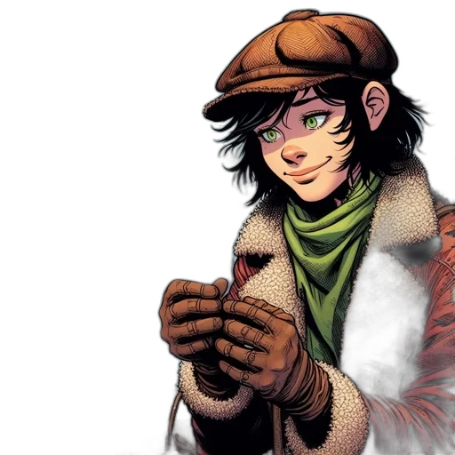 hat, staff, comic book art, concept art transparent PNG cut-out