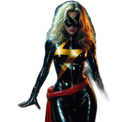 comic book art, concept art, blonde-haired, female transparent PNG cut-out