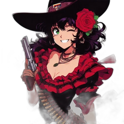 weapon, hat, anime, pixel art transparent PNG cut-out