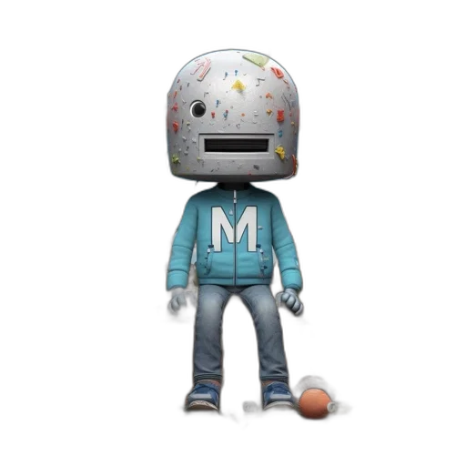 robot, mask, 3d render, concept art transparent PNG cut-out