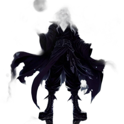mask, creature, jacket, staff transparent PNG cut-out
