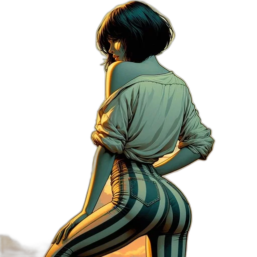 dress, jacket, comic book art, concept art transparent PNG cut-out