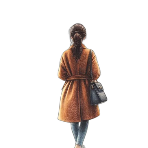 dress, jacket, staff, umbrella transparent PNG cut-out