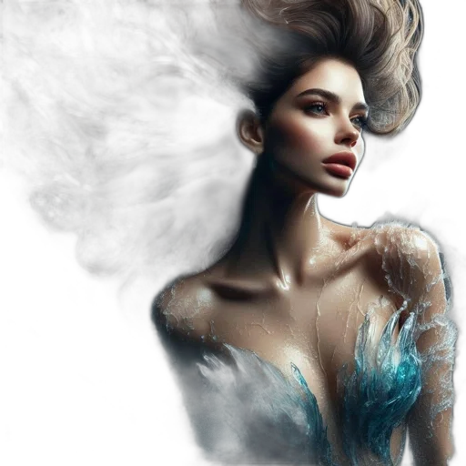 hair, dress, mask, jewelry transparent PNG cut-out