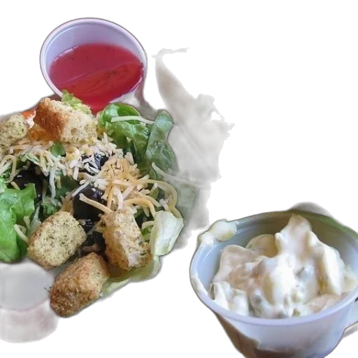 food, salad, croutons, dressing transparent PNG cut-out