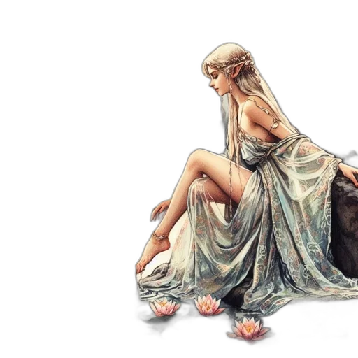 dress, dragon, jewelry, fantasy art transparent PNG cut-out