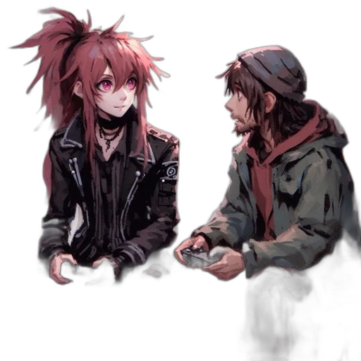 jacket, concept art, watercolor, cyberpunk transparent PNG cut-out