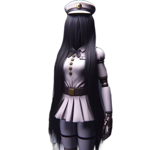 staff, dress, robot, hair transparent PNG cut-out