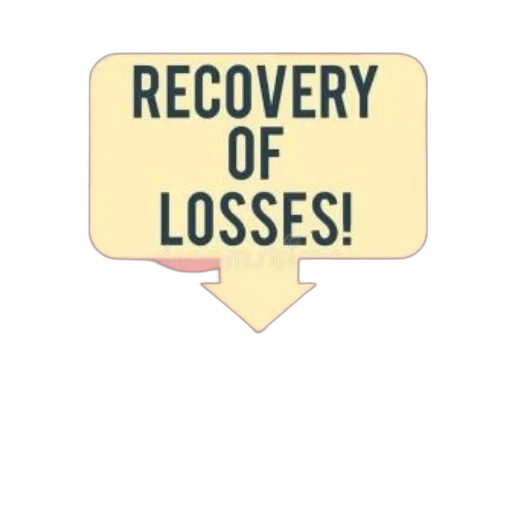 recovery, losses, written, black transparent PNG cut-out
