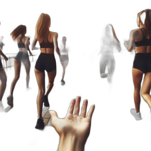3d render, concept art, group, women transparent PNG cut-out