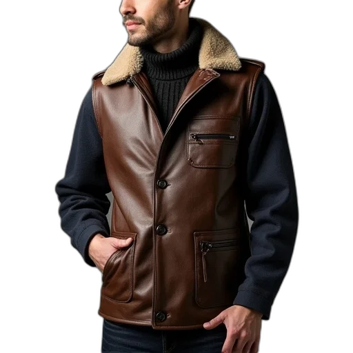 jacket, earth tones, mens, winter transparent PNG cut-out