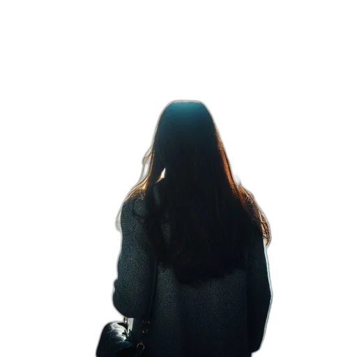jacket, dress, hair, creature transparent PNG cut-out