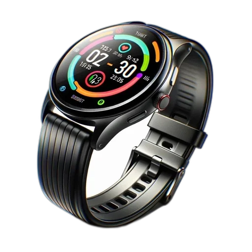 jewelry, 3d render, smartwatch, circular transparent PNG cut-out