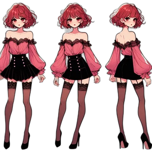 dress, concept art, anime, pixel art transparent PNG cut-out