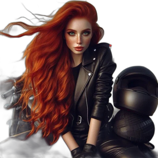 hair, jacket, robot, fantasy art transparent PNG cut-out