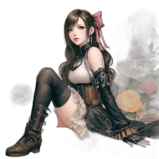 dress, weapon, staff, fantasy art transparent PNG cut-out